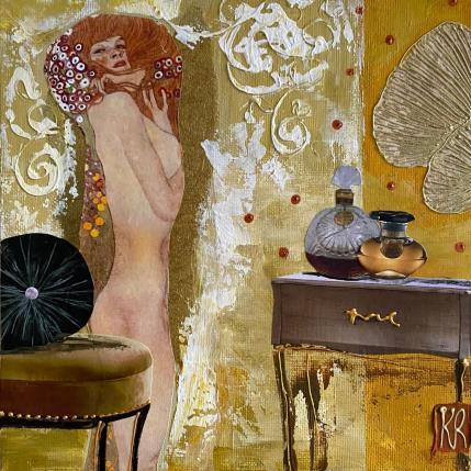 Peinture Jolie dame  par Romanelli Karine | Tableau Figuratif Acrylique, Collage, Papier, Pastel, Posca Nu, Scènes de vie