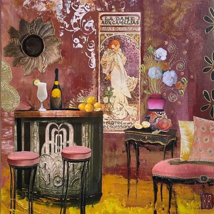 Peinture Un moment par Romanelli Karine | Tableau Figuratif Acrylique, Collage, Feuille d'or, Pastel, Posca Scènes de vie