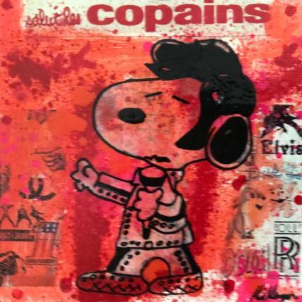 Peinture Snoopy elvis par Kikayou | Tableau Pop-art Acrylique, Collage, Graffiti Icones Pop