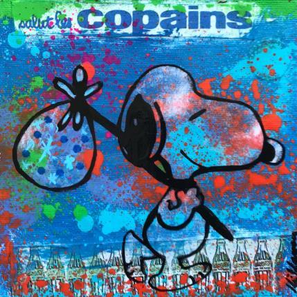 Peinture Snoopy alone par Kikayou | Tableau Pop-art Acrylique, Collage, Graffiti Icones Pop