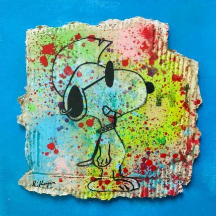 Peinture Snoopy punk par Kikayou | Tableau Pop-art Acrylique, Collage, Graffiti Icones Pop