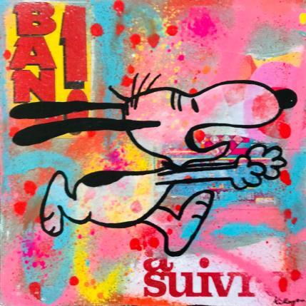 Peinture Snoopy afraid par Kikayou | Tableau Pop-art Acrylique, Collage, Graffiti Icones Pop