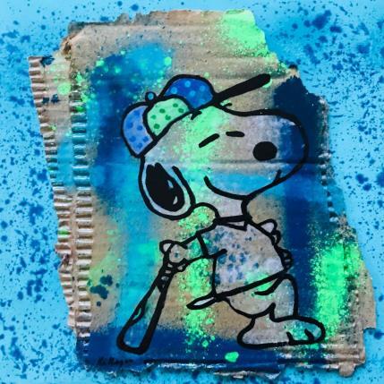Peinture Snoopy base ball par Kikayou | Tableau Pop-art Acrylique, Collage, Graffiti Icones Pop