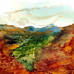 Painting Bronze Age 2138 by Depaire Silvia | Painting Abstract Acrylic, Ink Landscapes, Marine, Minimalist