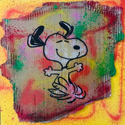 Peinture Snoopy happy par Kikayou | Tableau Pop-art Acrylique, Collage, Graffiti Icones Pop