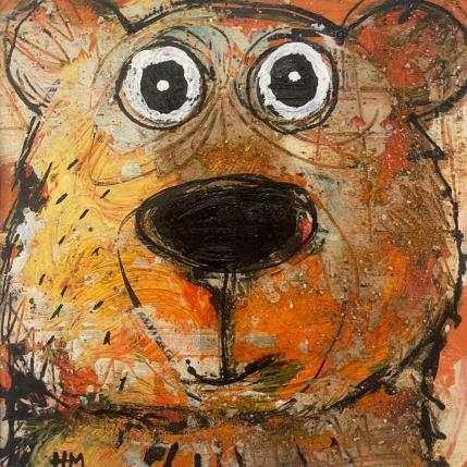 Peinture Tout poilu! par Maury Hervé | Tableau Art Singulier Acrylique, Encre, Pigments, Sable Animaux