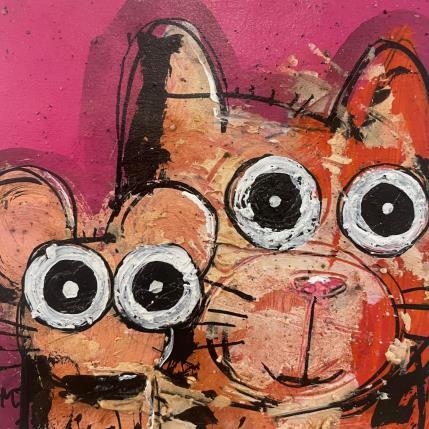 Peinture Comme chat et souris par Maury Hervé | Tableau Art Singulier Acrylique, Encre, Pigments, Sable Animaux