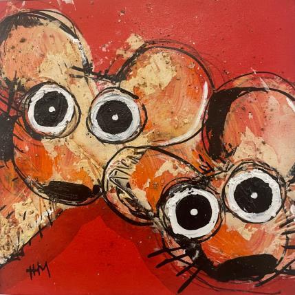 Peinture c’est l’heure de manger !!! par Maury Hervé | Tableau Art Singulier Acrylique, Encre, Pigments Animaux