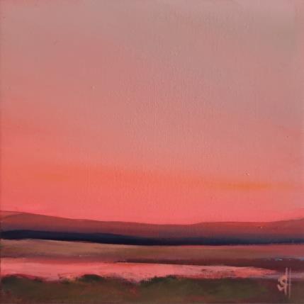 Peinture SUNSET BEHIND THE MOUNTAIN par Herz Svenja | Tableau Impressionnisme Acrylique Paysages
