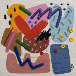 Painting JOY by Mam | Painting Abstract Acrylic Minimalist, Pop icons