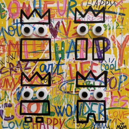 Peinture 4 POTES par Mam | Tableau Street Art Acrylique Icones Pop, Société