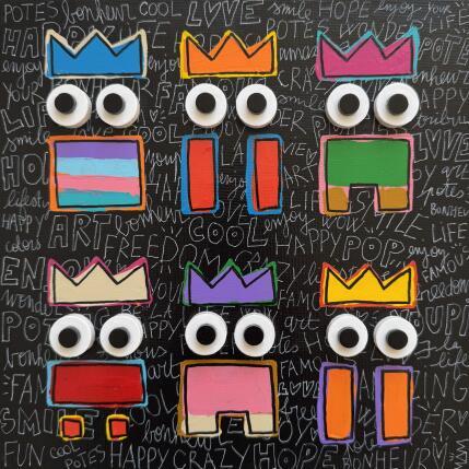 Peinture TRIBU 6 POTES par Mam | Tableau Pop-art Acrylique Icones Pop