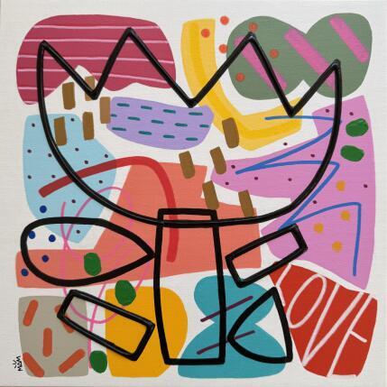 Peinture LOVE COLORS par Mam | Tableau Abstrait Acrylique Icones Pop, Minimaliste, Natures mortes