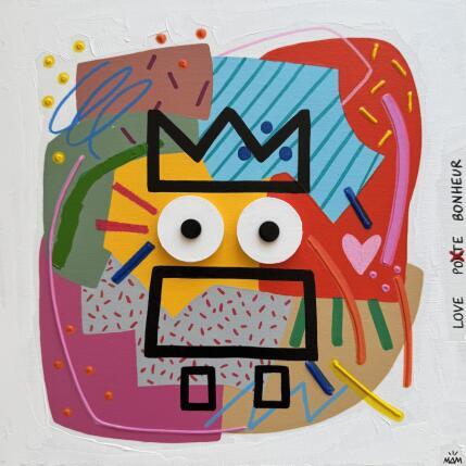 Peinture LOVE POTE BONHEUR par Mam | Tableau Pop-art Acrylique Icones Pop, Minimaliste, Portraits