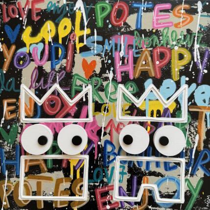 Peinture POTES HAPPY par Mam | Tableau Pop-art Acrylique Icones Pop, Portraits, Société