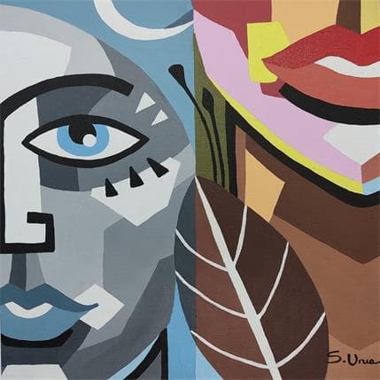 Peinture ACERCAMIENTO par S.Uria | Tableau Figuratif Acrylique Portraits
