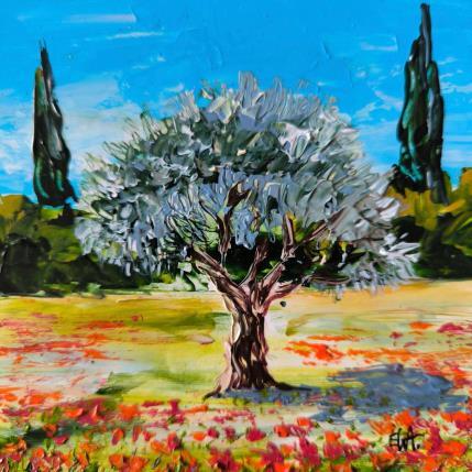 Peinture Nature de la Provence par Rey Ewa | Tableau Figuratif Acrylique Paysages