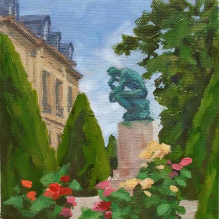 Peinture Square du musée Rodin par Elisabeth Bazin | Tableau Figuratif Acrylique Architecture