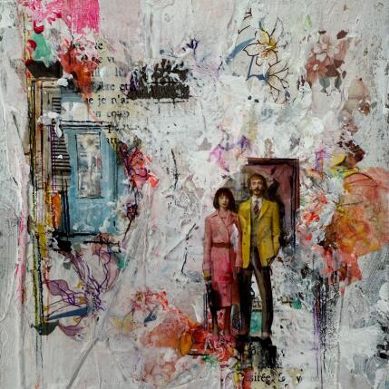 Peinture Portrait de famille par Bergeron Marie-Josée | Tableau Abstrait Acrylique, Collage, Huile, Papier, Pastel, Posca