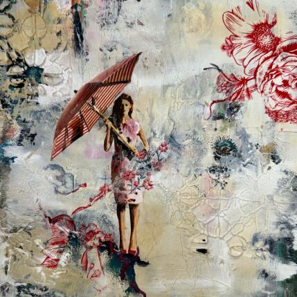 Peinture Gravir les nuages par Bergeron Marie-Josée | Tableau Abstrait Acrylique, Collage, Papier, Pastel, Posca