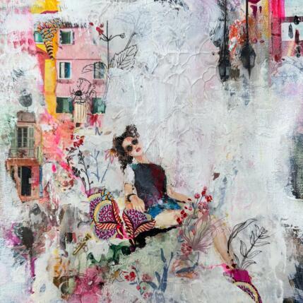 Peinture Life is fun par Bergeron Marie-Josée | Tableau Abstrait Acrylique, Collage, Encre, Papier, Pastel