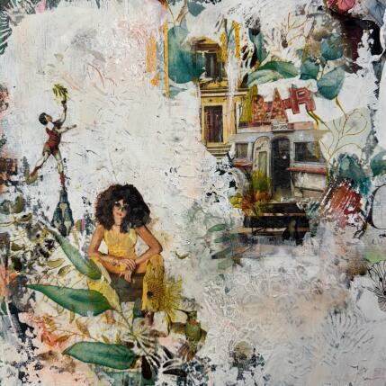 Peinture Rencontre fortuite par Bergeron Marie-Josée | Tableau Abstrait Acrylique, Collage, Papier, Pastel, Posca