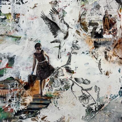 Peinture Le cabinet des curiosités par Bergeron Marie-Josée | Tableau Abstrait Acrylique, Collage, Papier, Pastel, Posca