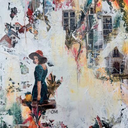 Peinture Freedom Dream par Bergeron Marie-Josée | Tableau Abstrait Acrylique, Collage, Papier, Pastel