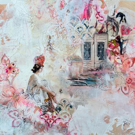 Peinture La porte des rêves imaginaires par Bergeron Marie-Josée | Tableau Abstrait Acrylique, Collage, Papier, Pastel