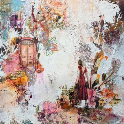 Peinture Retenues en suspension par Bergeron Marie-Josée | Tableau Abstrait Acrylique, Collage, Papier, Pastel, Posca