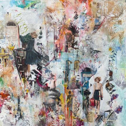 Peinture Avec passion par Bergeron Marie-Josée | Tableau Abstrait Acrylique, Collage, Papier, Pastel, Posca