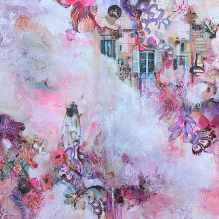 Peinture Au delà de soi par Bergeron Marie-Josée | Tableau Abstrait Acrylique, Collage, Papier, Pastel, Posca