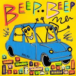 Gemälde BEEP-BEEP von Ralau | Gemälde Art brut Acryl, Posca Alltagsszenen, Pop-Ikonen