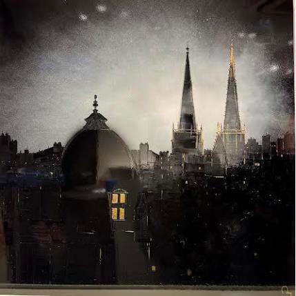 Peinture Saint-Nizier par Rey Julien | Tableau Figuratif Feuille d'or