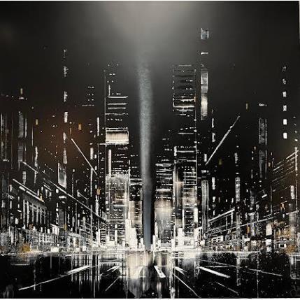 Peinture Down the road  par Rey Julien | Tableau Figuratif Feuille d'or