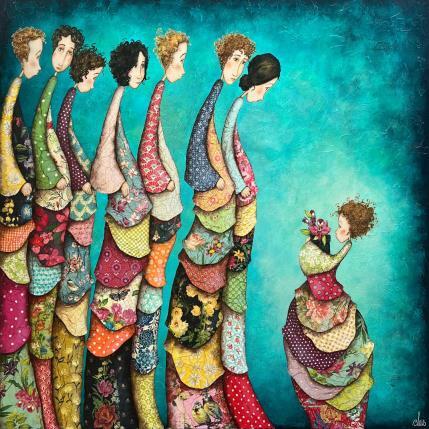 Peinture Aimée  par Blais Delphine | Tableau Figuratif Acrylique, Collage Scènes de vie