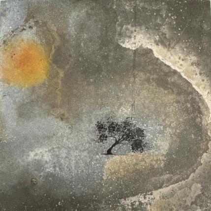 Peinture Cara par Manconi Gil | Tableau Matiérisme Métal, Upcycling Paysages