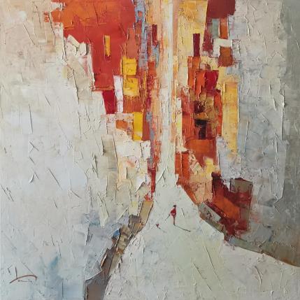 Peinture Mon chat rouge par Tomàs | Tableau Abstrait Huile Scènes de vie, Société, Urbain