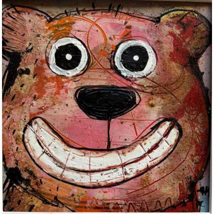 Peinture Smiling par Maury Hervé | Tableau Art Singulier Acrylique, Encre, Sable Animaux