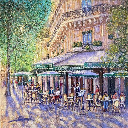 Peinture Rendez-vous aux Deux Magots par Dessapt Alan | Tableau Impressionnisme Acrylique, Huile Urbain