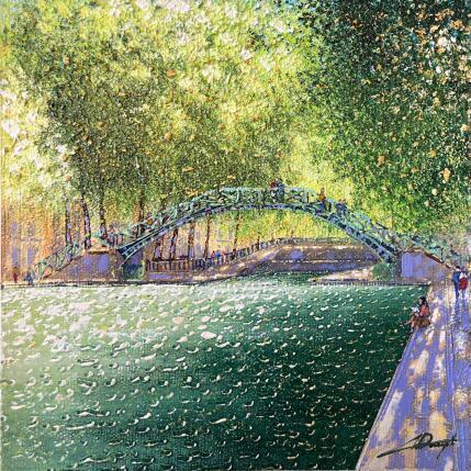 Peinture Sous les ombres du canal par Dessapt Alan | Tableau Impressionnisme Acrylique, Huile Urbain