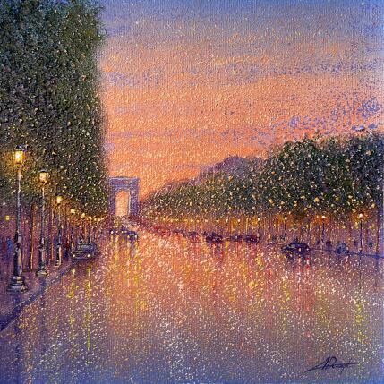 Peinture les Champs-Élysées  par Dessapt Alan | Tableau Impressionnisme Acrylique, Huile Urbain