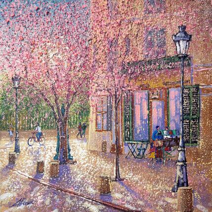 Peinture printemps parisien  par Dessapt Alan | Tableau Impressionnisme Acrylique, Huile Urbain