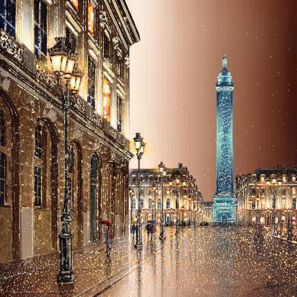 Peinture Place Vendôme  par Dessapt Alan | Tableau Impressionnisme Acrylique, Huile Urbain