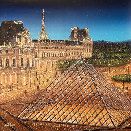 Peinture Une nuit au Louvre  par Dessapt Alan | Tableau Impressionnisme Acrylique, Huile Urbain