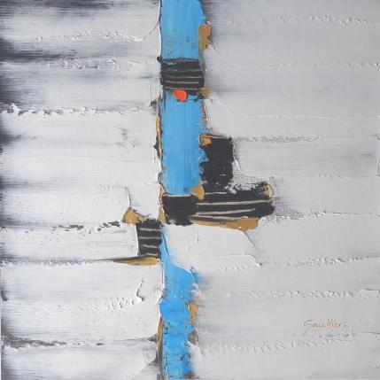 Peinture Bleu ciel par Gaultier Dominique | Tableau Abstrait Huile Minimaliste