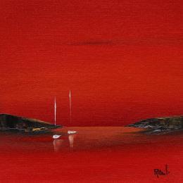 Gemälde Evasion 73 von Roussel Marie-Ange et Fanny | Gemälde Figurativ Öl Marine, Minimalistisch