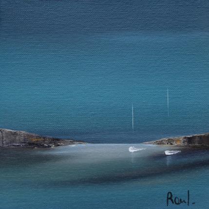 Gemälde Impression marine 73 von Roussel Marie-Ange et Fanny | Gemälde Figurativ Öl Marine, Minimalistisch