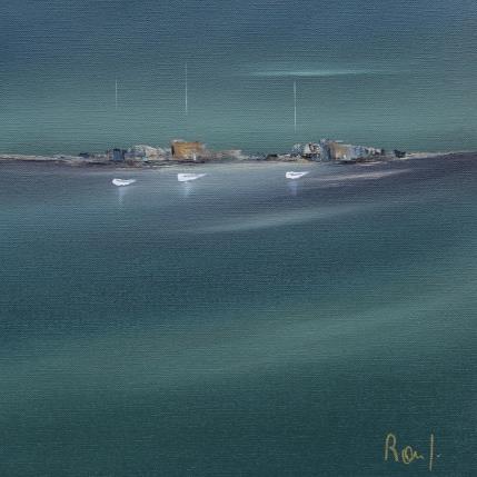 Gemälde Horizon marin 73 von Roussel Marie-Ange et Fanny | Gemälde Figurativ Öl Marine, Minimalistisch