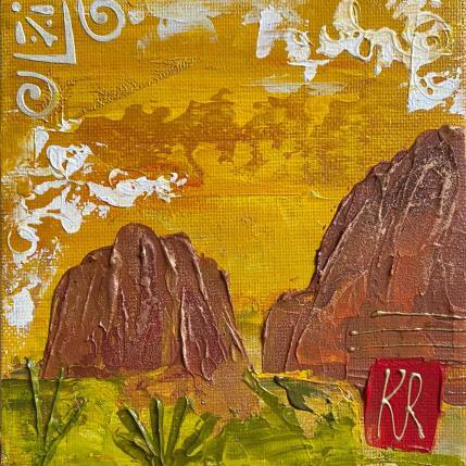Painting Red rock  by Romanelli Karine | Painting Figurative Acrylic, Pastel, Posca Landscapes, Nature